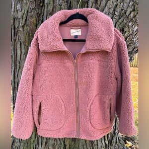 Universal Thread Cozy Sherpa Teddy Jacket Pink/Mauve Size M